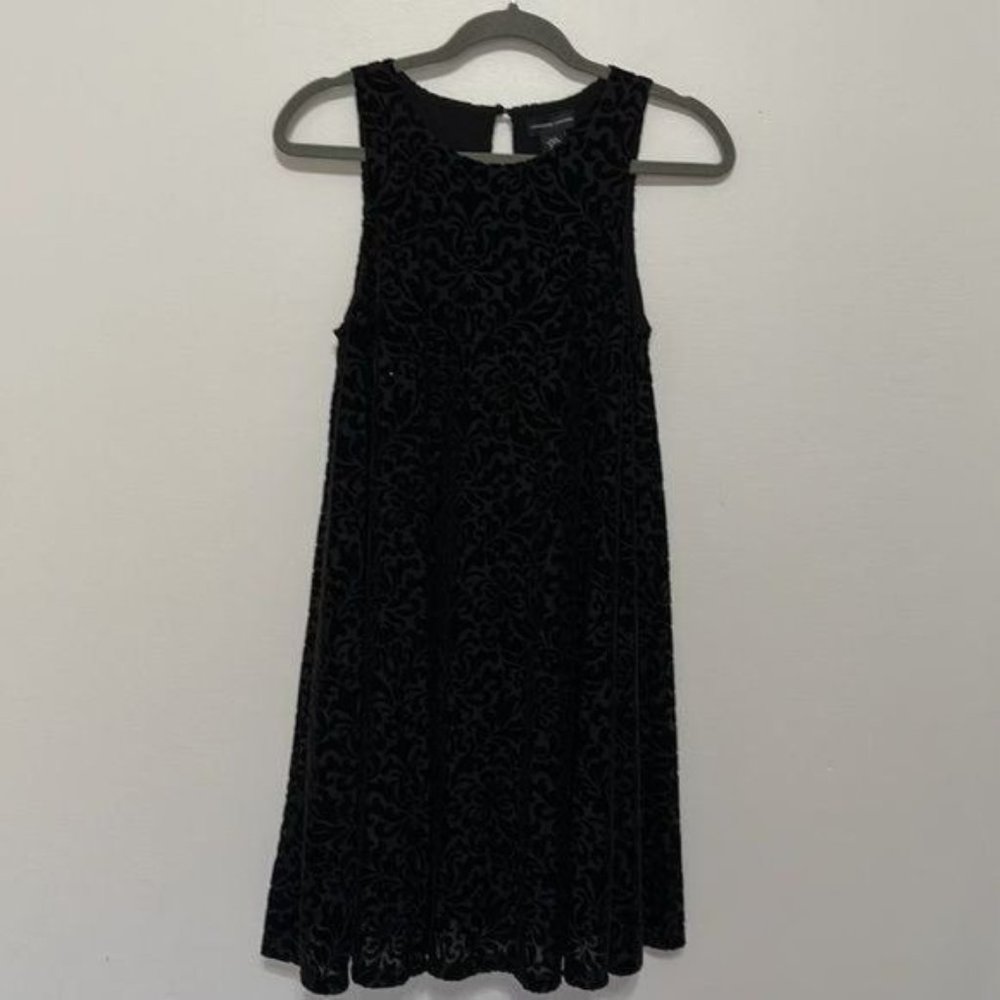 Adrienne Vittadini Sleeveless Burnout Velvet Swing Mini Dress Size XS